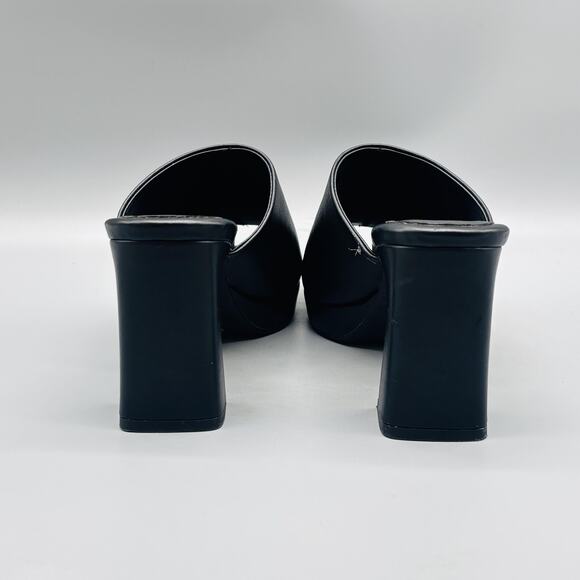 Jeffrey Campbell Shoes Womens 6 Black Platform Caviar Mules Heels Square Toe - Picture 7 of 12